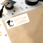 Personalisierte Graduation Cap Initial Waterproof Aufkleber mit Namen Return Address Label Celebration Graduation Party DIY Dekor Geschenk für Absolventen