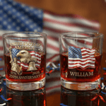 Personalised Eagle Statue of Liberty American Flag 10 oz Whiskey Glass with Name America's 250th Anniversary Gift for Dad Whiskey Lover