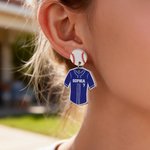 Spersonalizowane kolczyki w koszulce baseballowej z imieniem i numerem Prezent urodzinowy dla miłośniczki baseballu Baseball Mama