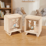 Personalised Cute Rabbit Easter Wooden Money Box Piggy Bank with Name Daily Savings Easter Gift for Boys Girls