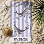 Toalla de playa personalizada de microfibra de secado rápido con estampado marino y nombre Esenciales de viaje Fiesta en la playa Regalo de cumpleaños para amigos