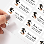 Personalisierte Graduation Cap Initial Waterproof Aufkleber mit Namen Return Address Label Celebration Graduation Party DIY Dekor Geschenk für Absolventen
