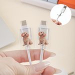 Personalized Pet Photo Phone Charger Cord Protector Daily Use Pet Anniversary Gift for Pet Lovers Owners