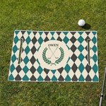 Personalized Golf Club Chessboard Golf Cart Seat Cover with Name and Initial Golf Course Accessories Birthday Gift for Golfers Country Clubs
