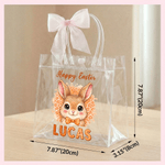 Personalisierte Frohe Ostern niedlichen Hasen rosa Schleife Ostergeschenk Tasche mit Namen täglichen Gebrauch Ostergeschenk für Familie Mädchen
