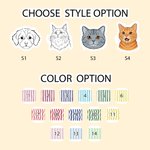 Personalised Watercolour Line Drawing Pet Photo Striped Ceramic Mug with Name Daily Use Pet Remembrance Gift for Pet Owner Lover