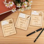Set de Notes Autocollantes Personnalisée avec Nom et Texte Gravés Accessoire en Bois avec Stickers Cadeau Fin d'Année pour Professeur Étudiant