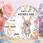 Placa acrílica personalizada en forma de corazón con el nombre y el año de aniversario Regalo del Día de la Madre para la nueva mamá
