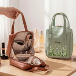 Personalizado Nacimiento Flor PU Cuero Bolsa de Maquillaje de mano con Nombre Cumpleaños Aniversario Pascua Regalo para Mujer Mejor Amigo Mamá