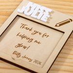 Set de Notes Autocollantes Personnalisée avec Nom et Texte Gravés Accessoire en Bois avec Stickers Cadeau Fin d'Année pour Professeur Étudiant