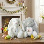 Personalized Easter Egg Bunny Initial Design Cute Bunny Plush Stuffed Toy with Name Easter Birthday Gift for Kids