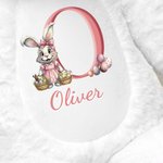 Personalized Easter Egg Bunny Initial Design Cute Bunny Plush Stuffed Toy with Name Easter Birthday Gift for Kids