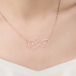 Spersonalizowany naszyjnik Mobius Cat Name Love Heart Minimalistyczna biżuteria Urodzinowy prezent rocznicowy dla właściciela miłośnika kotów
