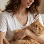 Spersonalizowany naszyjnik Mobius Cat Name Love Heart Minimalistyczna biżuteria Urodzinowy prezent rocznicowy dla właściciela miłośnika kotów