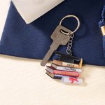 Personalized 3D Effect Graduation Cap Book Keychain Bag Charm with Name and Year Class of 2026 Graduation Gift for Graduates