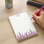 Personalised Birth Flower Notepad with Name Stationery Supplies Teacher's Day Birthday Gift for Family Friend Book Lover