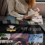 Personlig 9 foton Collage Graduation Blanket med skolnamn Graduation Ceremony Gift för College Senior Student