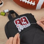 Personalised Exquisite Football Helmet Number Embroidery Patch with Name and Number Daily Game Team Gift for Football Players Lovers Fans