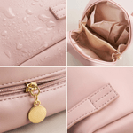 Personalized Birth Flower PU Leather Handheld Makeup Bag with Name Birthday Anniversary Easter Gift for Woman Best Friend Mom