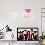 Personalized Glitter Grad Cap Wooden Sign with Year and Name Photo Prop Class of 2026 Graduation Gift for Graduates