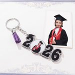 Personalized Grad Cap Photo Acrylic Keychain with Tassel Class of 2026 Graduation Gift for Graduates