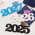 Personalized Glitter Grad Cap Wooden Sign with Year and Name Photo Prop Class of 2026 Graduation Gift for Graduates