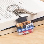 Personalized 3D Effect Graduation Cap Book Keychain Bag Charm with Name and Year Class of 2026 Graduation Gift for Graduates