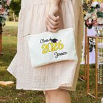Gepersonaliseerde Bachelor Cap Naam Make-up tas Klasse van 2026 afstuderen Gift