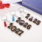 Personalized Grad Cap Photo Acrylic Keychain with Tassel Class of 2026 Graduation Gift for Graduates