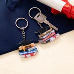 Personalized 3D Effect Graduation Cap Book Keychain Bag Charm with Name and Year Class of 2026 Graduation Gift for Graduates