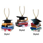 Personalized 3D Effect Grad Cap Books Acrylic Ornament with Name and Year Class of 2026 Graduation Party Decoration Gift for Graduates