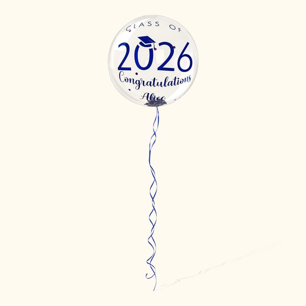 Set di 2 palloncini personalizzati da 24 pollici per coriandoli di laurea Classe 2026