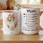 Personalized Watercolour Style Pet Photo Heartwarming Text 11 oz 15 oz Ceramic Mug with Names Daily Use Birthday Gift for Pet Owner Lover