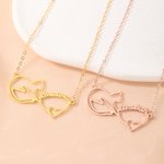 Spersonalizowany naszyjnik Mobius Cat Name Love Heart Minimalistyczna biżuteria Urodzinowy prezent rocznicowy dla właściciela miłośnika kotów