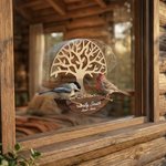 Mangeoire à oiseaux ronde en bois amovible et imperméable personnalisée avec nom, année et texte Cadeau commémoratif de sympathie pour la perte d'un être cher
