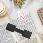 Personalized Multicolor Plaid Initial Magnetic Bookmark with Daily Use Reading Club Birthday Gift for Book Lovers