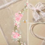 Personalized Beatrix Potter Peter Rabbit Wreath Transparent Tote Bag with Pink Bow and Name Eggs Hunting Party Easter Gift for Boys Girls