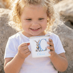 Personalised Cute Bunny Easter Eggs Initial 12 oz Enamel Mug with Name Easter Party Gift for Boys Girls