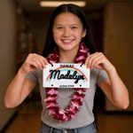 Personalized License Plate Lei with Text and Chain Graduation Lei Daily Use Decoration Accessory Graduation Gift for High School College Graduates