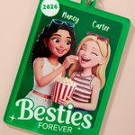 Spersonalizowany brelok akrylowy ze zdjęciem Besties Forever z imieniem i rokiem Prezent urodzinowy dla przyjaciółek Besties