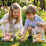 Personalisierte Frohe Ostern niedlichen Hasen rosa Schleife Ostergeschenk Tasche mit Namen täglichen Gebrauch Ostergeschenk für Familie Mädchen