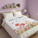Personalised 1-7 Birth Flowers Butterfly Soft Throw Blanket with Names Home Decor Mother’s Day Birthday Gift for Mom Grandma