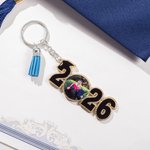 Personalized Grad Cap Photo Acrylic Keychain with Tassel Class of 2026 Graduation Gift for Graduates