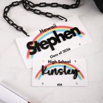 Personalized License Plate Lei with Text and Chain Graduation Lei Daily Use Decoration Accessory Graduation Gift for High School College Graduates
