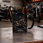 Personalised Never Underestimate An Old Man with A Motorbike 11 oz 15 oz Ceramic Coffee Mug with Name Father's Day Birthday Gift for Bikers