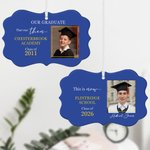 Personalized Ceramic Class of 2026 Name Tag Ornament with Photo and School Name Graduation Gift for Graduates
