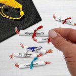Personalisierte Diplom-Design Graduierung Satz von 20 Bonbonpapier mit Text und Schleife Graduierung Party Favors Geschenk für Absolventen