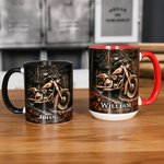 Personalised Never Underestimate An Old Man with A Motorbike 11 oz 15 oz Ceramic Coffee Mug with Name Father's Day Birthday Gift for Bikers