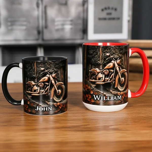 Personalized Never Underestimate An Old Man with A Motorcycle 11 oz 15 oz Ceramic Coffee Mug with Name Father's Day Birthday Gift for Bikers