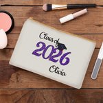 Gepersonaliseerde Bachelor Cap Naam Make-up tas Klasse van 2026 afstuderen Gift
